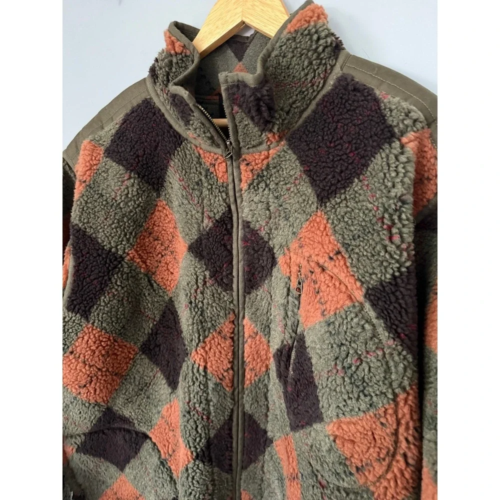 NWT $499 RRL Double RL Argyle Pile Fleece Liner Jacket Jacket Men's XXL Zip Up